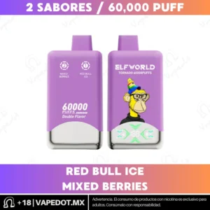 Elfworld Tornado Double Flavor: Red Bull Ice + Mixed Berries 60,000 Puff