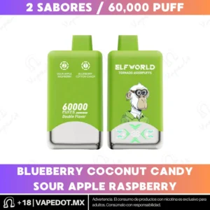 Elfworld Tornado Double Flavor: Double Apple Ice + Strawberry Big Bang 60,000 Puff