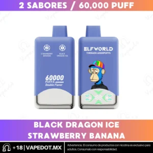 Tornado Double Flavor: Black Dragon Ice + Strawberry Banana 60K