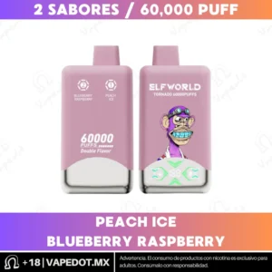 Elfworld Tornado Double Flavor: Peach Ice + Blueberry Raspberry 60,000 Puff