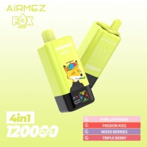 Airmez Fox (4 en 1): Pink Lemonade + Passion Kiss + Mixed Berries + Triple Berry 120,000 Puff